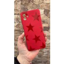 Vip Case Samsung Galaxy A04 Uyumlu Kırmızı Star Silikon Darbe Emici Klasik Korumalı Rubber Kılıf