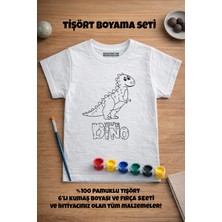 Dijital Baskılı Ürünler Dinazor Desenli Çocuklar Için Tişört Boyama Seti Full Set