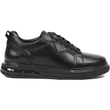 Celal Gültekin Erkek Siyah Kalın Tabanlı Deri Sneaker