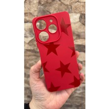 Vip Case Tecno Spark 10 Pro Uyumlu Kırmızı Star Silikon Darbe Emici Klasik Korumalı Rubber Kılıf