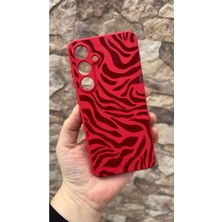 Vip Case Samsung Galaxy S24FE Uyumlu Kırmızı Zebra Desenli Silikon Darbe Emici Klasik Korumalı Rubber Kılıf