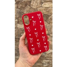 Vip Case iPhone 16 Uyumlu Kalpli Fiyonk Desenli Silikon Darbe Emici Klasik Korumalı Rubber Kılıf