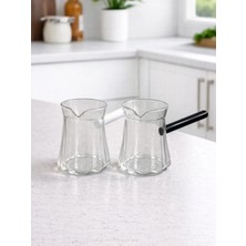 Chefstar 1 Adet Kulplu Cam Cezve Sütlük - Renkli Saplı