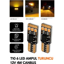 C9 Canbus T10 Park ve Plaka Ampulü 12/24V Turuncu Ccs Pro LED Teknoloji