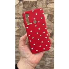 Vip Case Redmi Note 8 Uyumlu Mini Beyaz Kalp Desenli Silikon Darbe Emici Klasik Korumalı Rubber Kılıf