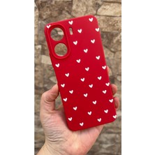 Vip Case Redmi 13C Uyumlu Mini Beyaz Kalp Desenli Silikon Darbe Emici Kamera Korumalı Yumuşak Rubber Kılıf