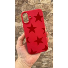 Vip Case iPhone 16 Uyumlu Kırmızı Star Silikon Darbe Emici Klasik Korumalı Rubber Kılıf