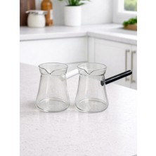 Chefstar 1 Adet Kulplu Cam Cezve Sütlük - Renkli Saplı