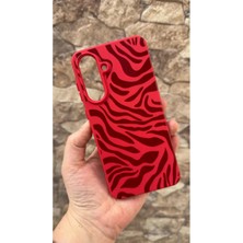 Vip Case Samsung Galaxy A26 Uyumlu Kırmızı Zebra Desenli Silikon Darbe Emici Klasik Korumalı Rubber Kılıf