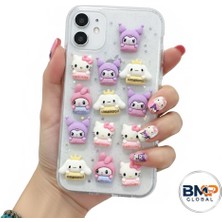 BMP GLOBAL iPhone 11 Uyumlu Sanrio Karakterli Kabartmalı Hello Kitty Kuromi Cinnamoroll Figürlü Silikon Kılıf