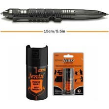Kordak Gri Taktik Kalem ve Jenix Biber Gazı 40 ml – Kişisel Savunma Seti