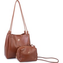 Nas Bag Kadın 2 Li Set Omuz ve Çapraz Çanta Taba Victoria