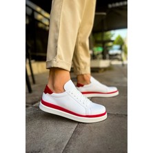 Aesco MN979 - Santoni Gbt Spor Erkek Ayakkabı Beyaz/kırmızı