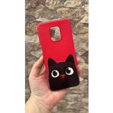 Vip Case Redmi Note 9 Pro/9s Uyumlu Sevimli Siyah Kedi Desenli Silikon Darbe Emici Klasik Korumalı Kılıf
