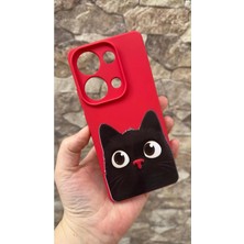 Vip Case Redmi Note 13 Pro 4g Uyumlu Sevimli Siyah Kedi Desenli Silikon Darbe Emici Klasik Korumalı Kılıf