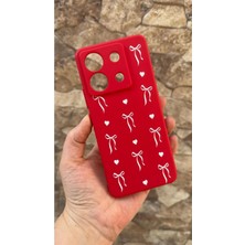 Vip Case Redmi Note 13 Pro 5g Uyumlu Kalpli Fiyonk Desenli Silikon Darbe Emici Klasik Korumalı Rubber Kılıf