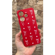 Vip Case Redmi 13 4g Uyumlu Kirazlı Fiyonk Desenli Silikon Darbe Emici Klasik Korumalı Rubber Kılıf