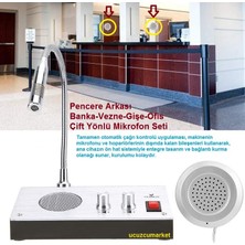 Ucuzcu Market Pencere Arkası Banka - Vezne - Gişe - Ofis Çift Yönlü Mikrofon Seti