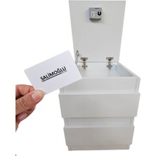 SALİMOĞLU DESIGN Elektronik Kilitli Gizli Bölmeli Komodin | Kartlı Güvenlikli Modern Şifonyer