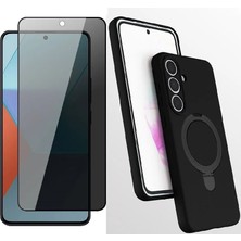 Vendas Samsung Galaxy S25 FE Kılıf M-safe Şarj Özellikli Standlı Zore Samara Kapak + Hayalet Cam Ekran Koruyucu