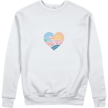 The Lucid Lab Here Comes The Sun Sweatshirt - Beyaz