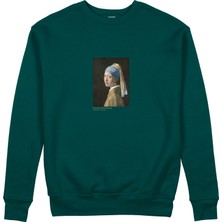 The Lucid Lab Inci Küpeli Kız Sweatshirt - Koyu Yeşil