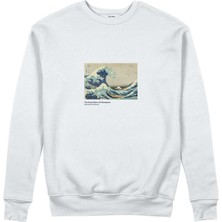 The Lucid Lab Kanagawa Oki Nami Ura Sweatshirt - Beyaz