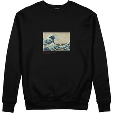 The Lucid Lab Kanagawa Oki Nami Ura Sweatshirt - Siyah