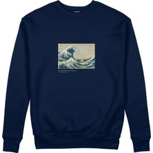 The Lucid Lab Kanagawa Oki Nami Ura Sweatshirt - Lacivert