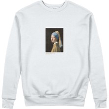 The Lucid Lab Inci Küpeli Kız Sweatshirt - Beyaz