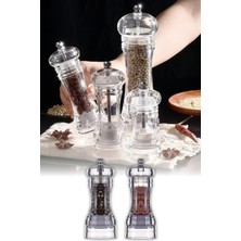 Omilife 1 Adet Baharat Öğütücü Şeffaf Değirmen Akrilik Tuz Karabiber Öğütücü El Değirmeni 18 cm