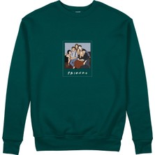 The Lucid Lab Friends Silüetli Sweatshirt - Koyu Yeşil