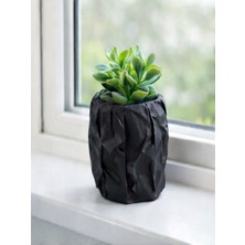 Lumiyo Modern Dekoratif Beton Saksı Siyah