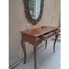 Bengi Ankara Mobilya Dresuar St 90599 Çift Çekmece Oval Aynalı Rustik Aslan Ayak Kayın Kaplam Natüre Ceviz Renk