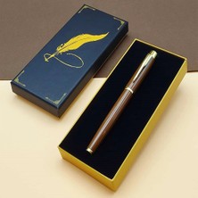 Livenda Öğretmenler Günü Hediyesi Kutulu Kahverengi Metal Kalem