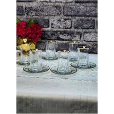 SEÇKİNEV Seçkinev Zoey 12 Parça Gerçek Yaldız Gold&gümüş Çay Takımı