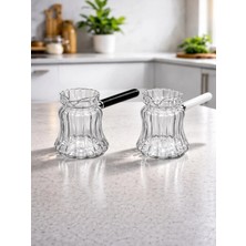 Chefstar 1 Adet Kulplu Cam Cezve Sütlük - Renkli Saplı