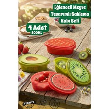 Muf Home Qlux Ideas 4'lü Meyve Tasarımlı Saklama Kabı Seti (Karpuz, Kivi, Avokado, Çilek) - Bpa Içermez -800ML