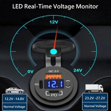 MELLİFERA Su Geçirmez Araba USB Şarj Soketi, Qc3.0 Pd Tip-C USB Hızlı Şarj Portu On/off Anahtarlı