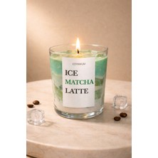 Ice Matcha Latte Kokulu El Yapımı Soya Mum | Ferah & Kremsi Koku | Dekoratif Cam Bardak