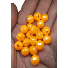 Sr Sazanrig Turuncu Kesme Janjan Boncuk 10 mm (Dar  Delik)