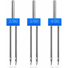 Albertos Ev Tipi Aile Dikiş Makinesi Nervür Iğne Çiftli Iğne Seti 14/90 - 2 mm 3 mm 4 mm