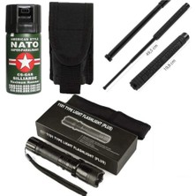 Kordak Şoklu Feneri 40 ml ve Teleskopik Jop – Savunma Seti