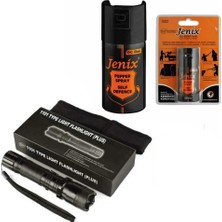 Kordak Şoklu El Feneri ve Jenix 60 ml Biber Gazı – Kişisel Savunma Seti