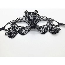 Luz&pos Siyah Renk Dantel Işlemeli Parti Maskesi Model 2