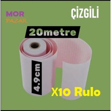 Vira Ecg Ekg Termal Isıya Duyarlı Kalın Gramajlı Ecg Ekg Kağıdı 4,9cm - 20METRE 10 Adet Rulo ÇİZGİLİ