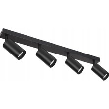 Riolight Modern1 Siyah Mutfak,salon,giyinme Odası,cafeler Için Gün Işiğı Metal 4lü Spot(Ampul Dahil)