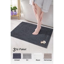 Vionel Home Pamuklu Ayak Havlusu | 3’lü Paket | Havlu Paspas Seti | Banyo Paspası | Otel Serisi | 50X70 cm