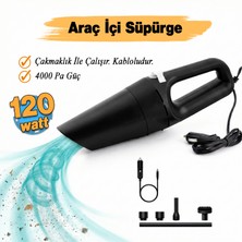 Badem10 Kablolu Taşınabilir Araç Içi Süpürge 120 W 4000 Pa Uzatma Borulu ve Başlıklı Süpürme Hava Emiş