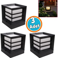Nzb 3 Adet Set Üstü Mega Izgaralı Bahçe Duvar Armatürü 60 cm Aplik Suya Dayanıklı Modern Dış Mekan Aydınlatma